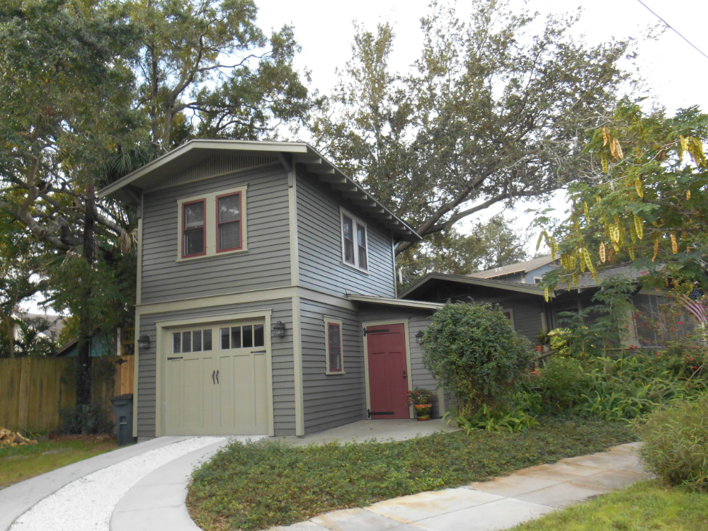 TwoStory oneCar Garage Apartment Craftsman Exterior Tampa by
