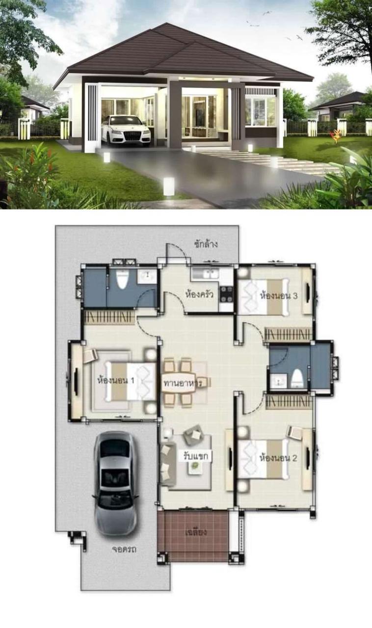 3 Concepts of 3Bedroom Bungalow House Modern bungalow house