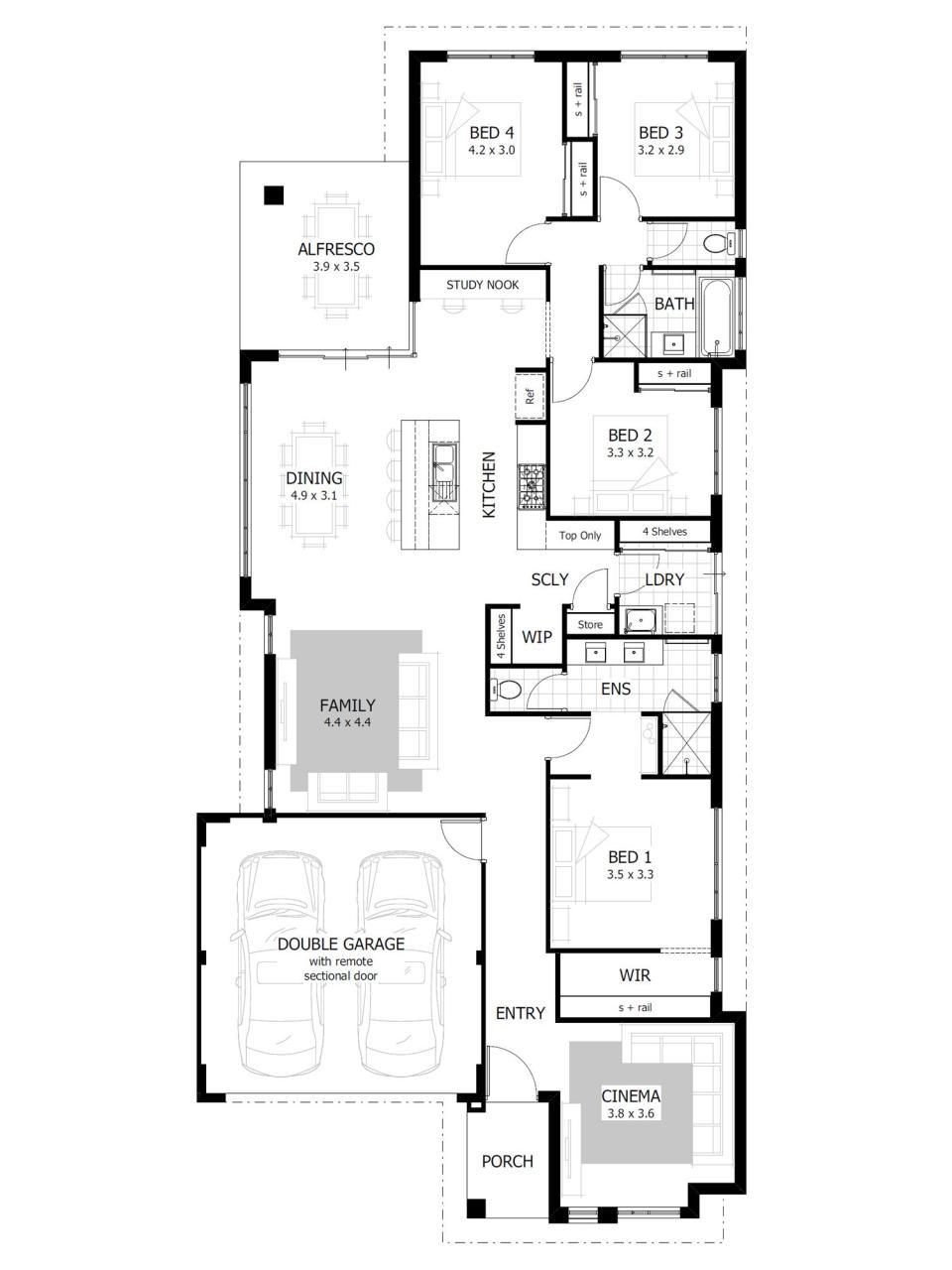 Oliver 12.5m 4bed by Celebration Homes Display homes, One storey