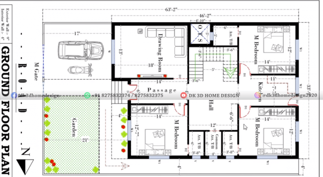 Duplex House Plan In 2000 Square Feet SMM Medyan