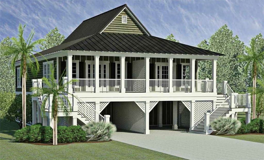 Two Palms Duplex Coastal house plans, Beach house plans, Small beach