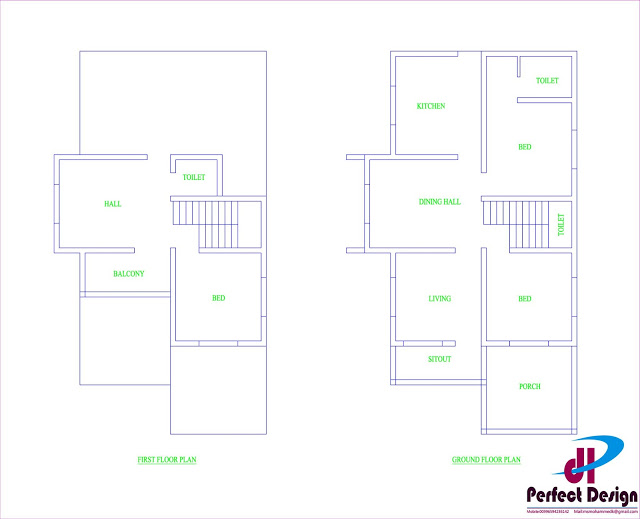 Beautiful 3 Bedroom Kerala Home Design in Two Floors with Free Plan