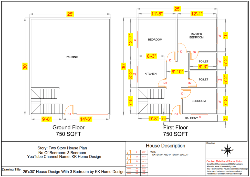 25x30 Square Feet House Plan 25x30 Feet Ghar Ka Naksha With Front