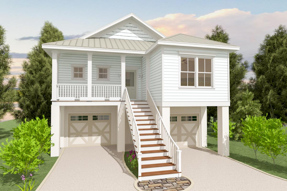 Plan 765012TWN Beach House Plan with LowerLevel Garage Beach house