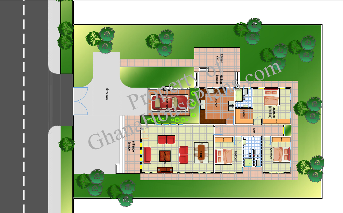 3 Bedroom Single Storey Family House in Ghana, Created by Ghana Homes Group
