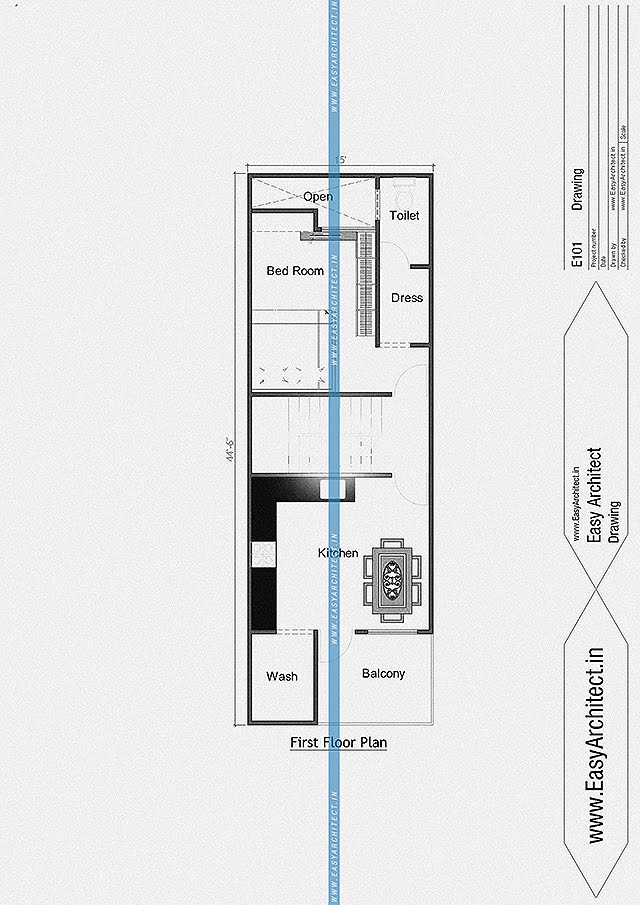 Easy Architect 15 x 45 House plan