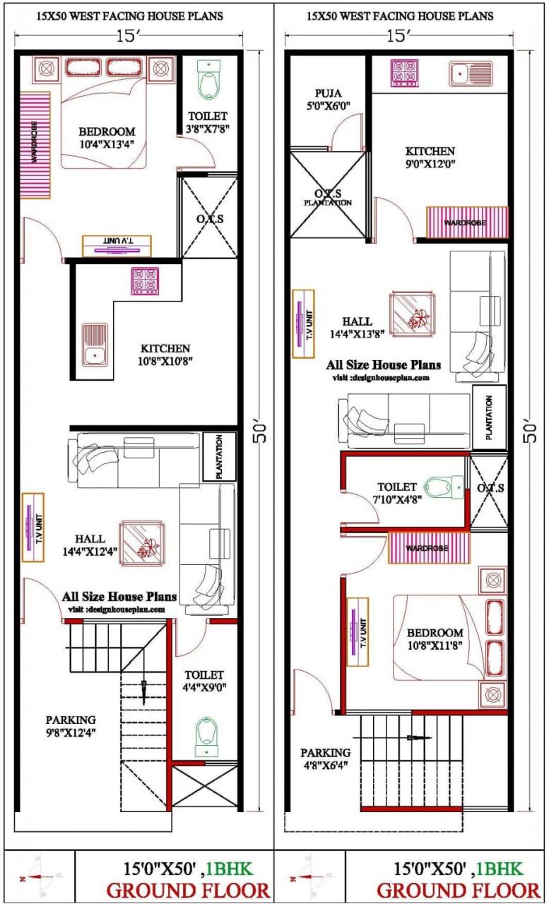 15x50 house plan west facing Top 5 15x50 house plan 15 50 ka naksha