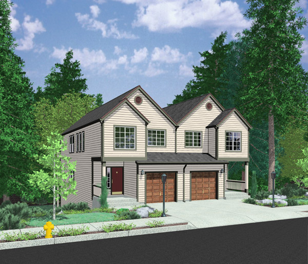 Open Floor Plan Duplex 8157LB Architectural Designs House Plans