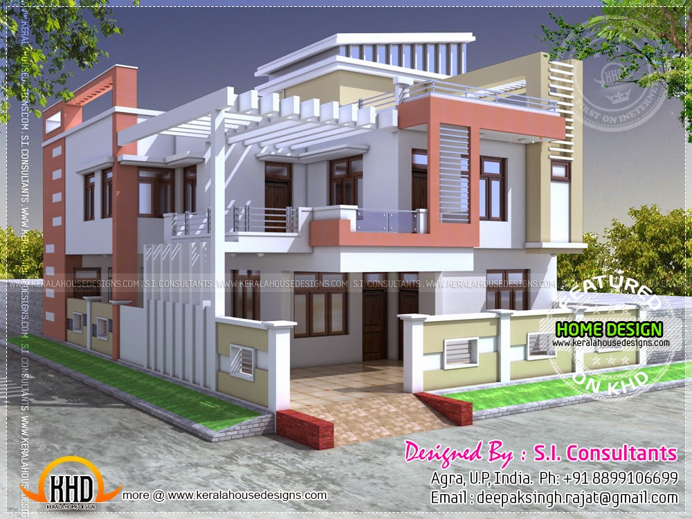 Modern Indian house in 2400 square feet Kerala home design and floor