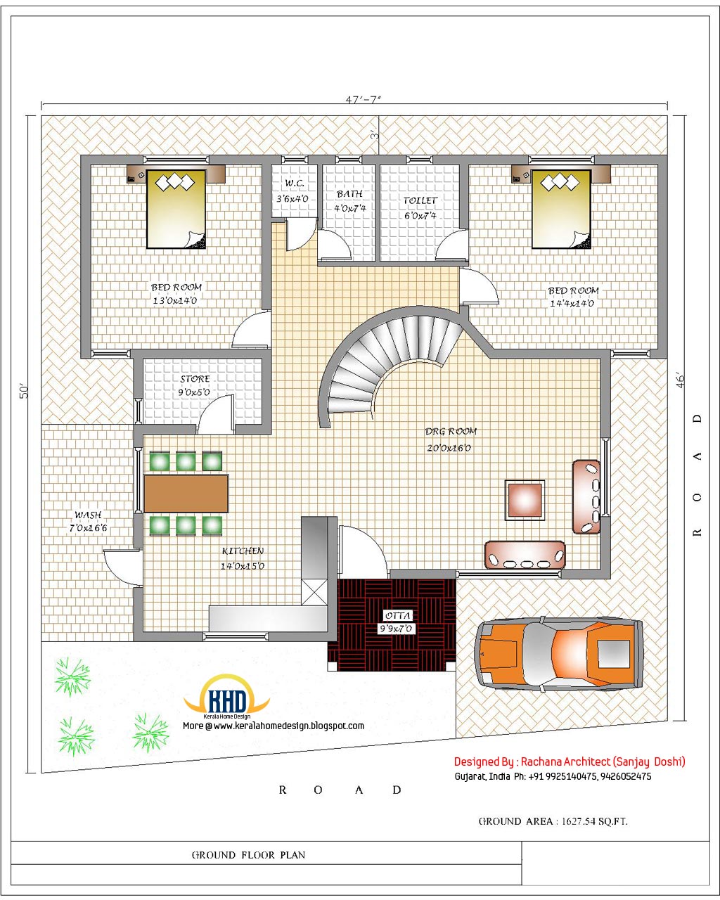 India home design with house plans 3200 Sq.Ft. home appliance