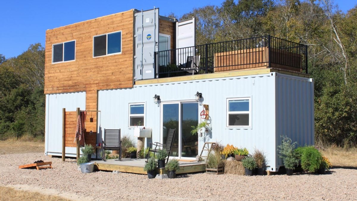 Family's TwoStory Shipping Container Tiny Home