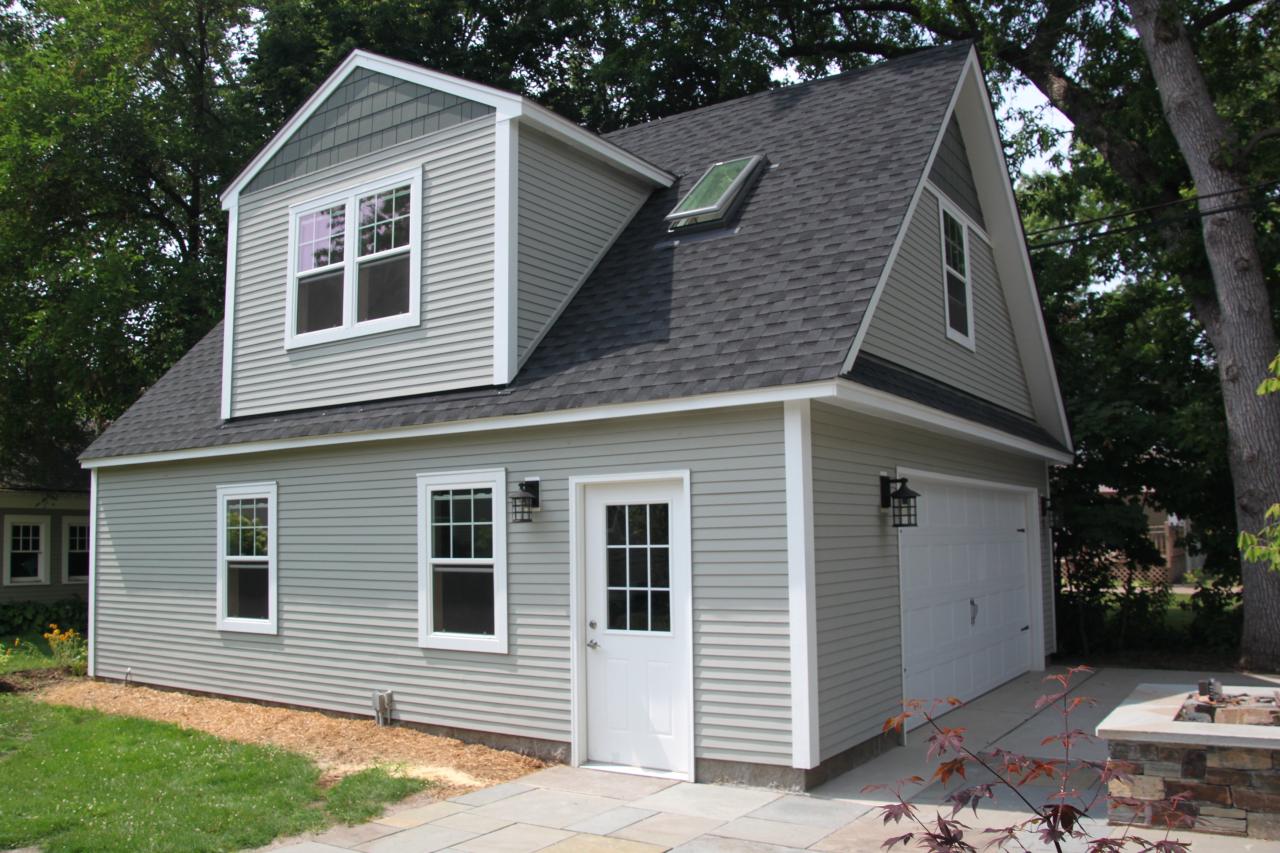 2 Car 2 Story Garage Using Attic Trusses and Dormer