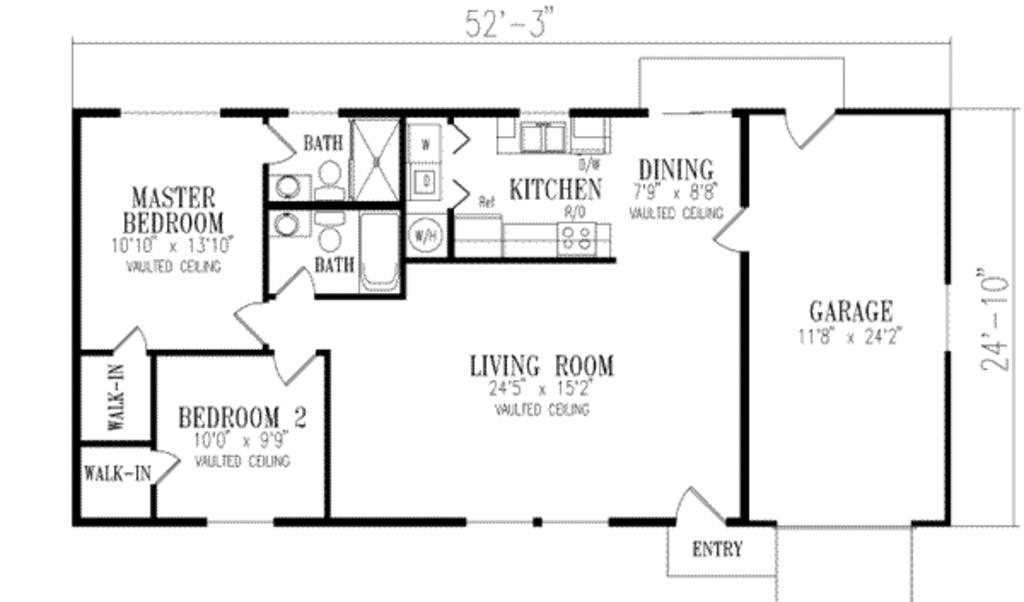 Mediterranean Style House Plan 2 Beds 2 Baths 1000 Sq/Ft Plan 1139