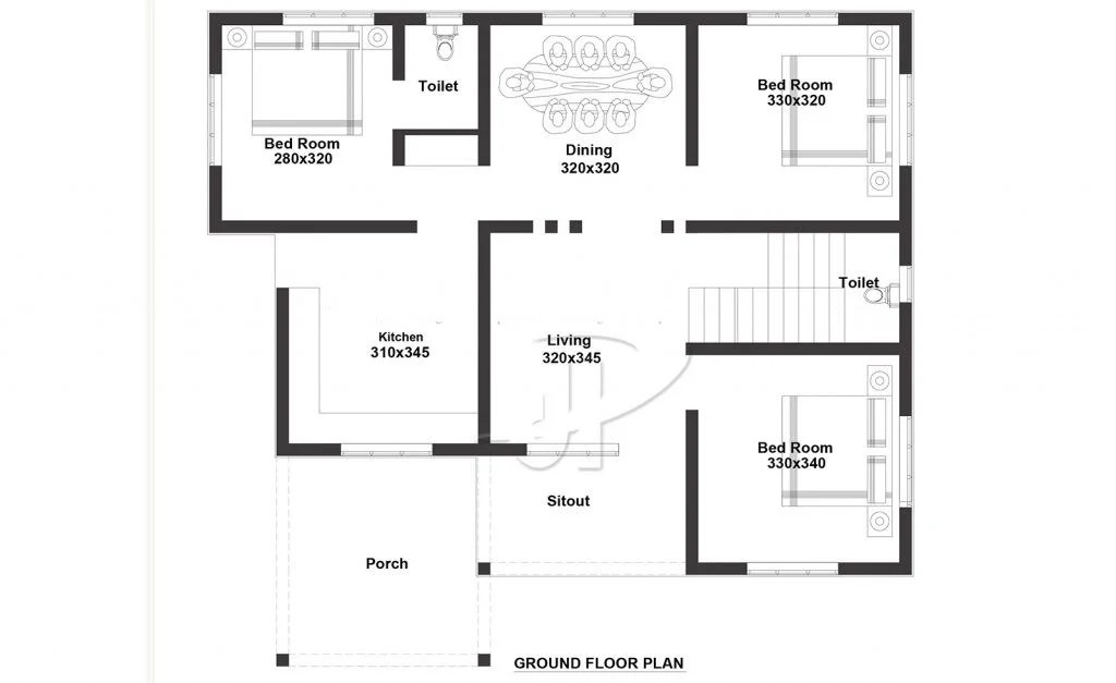 1000 Sq Ft 3BHK Modern Single Floor House and Plan Home Pictures