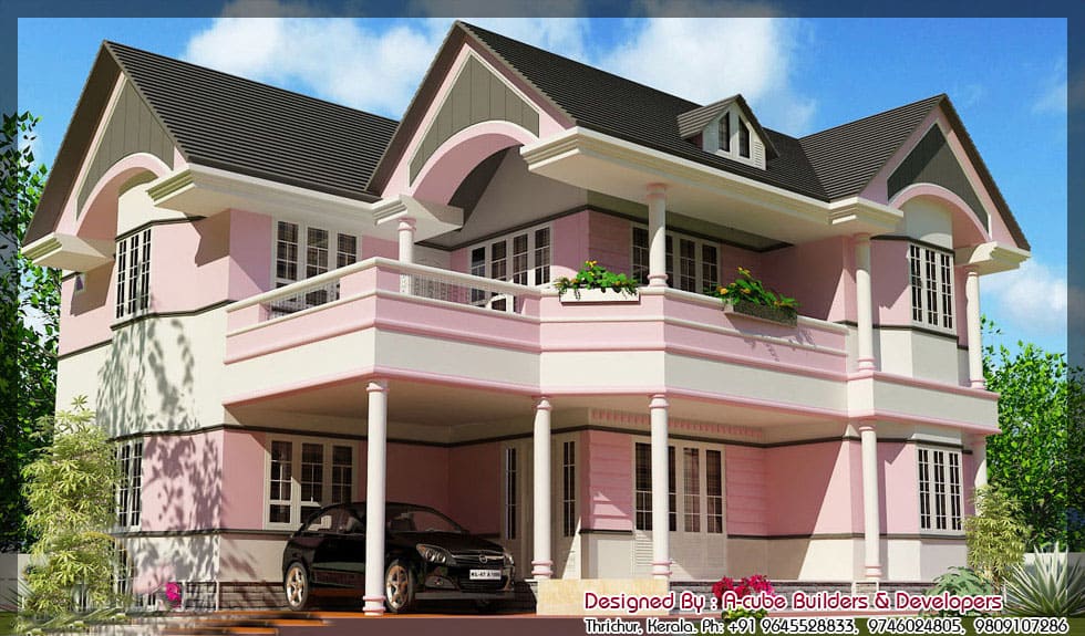 New Style House Elevation at 2600 sq.ft