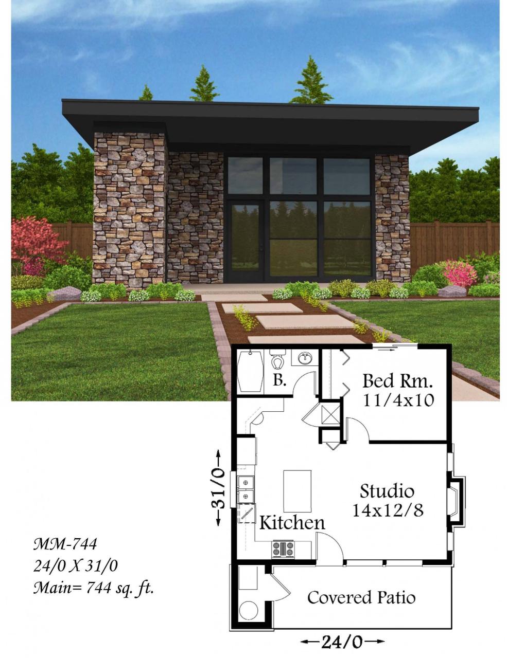 Lombard Studio Small House Plan Modern Small House Plans w/Photos