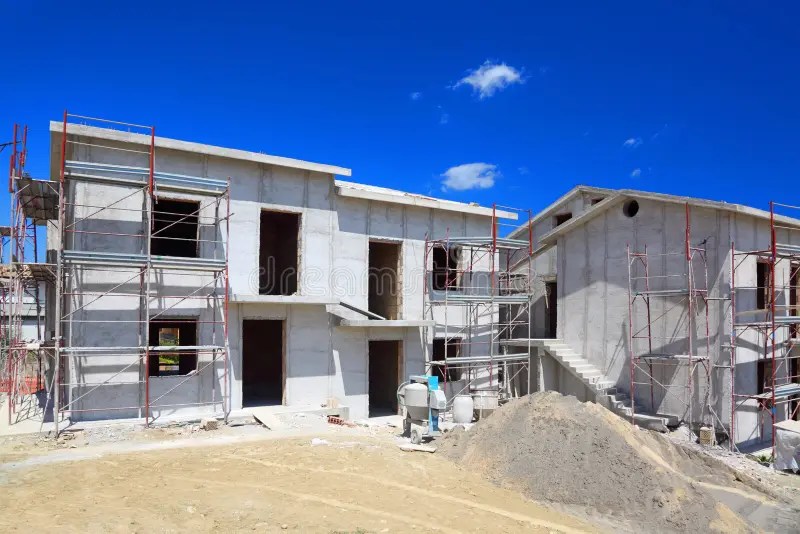Building of Twostory Concrete House Stock Image Image of country