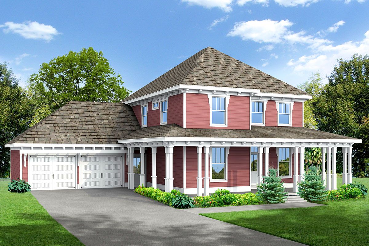 Plan 92108VS Traditional TwoStory Home Plan with WrapAround Porch
