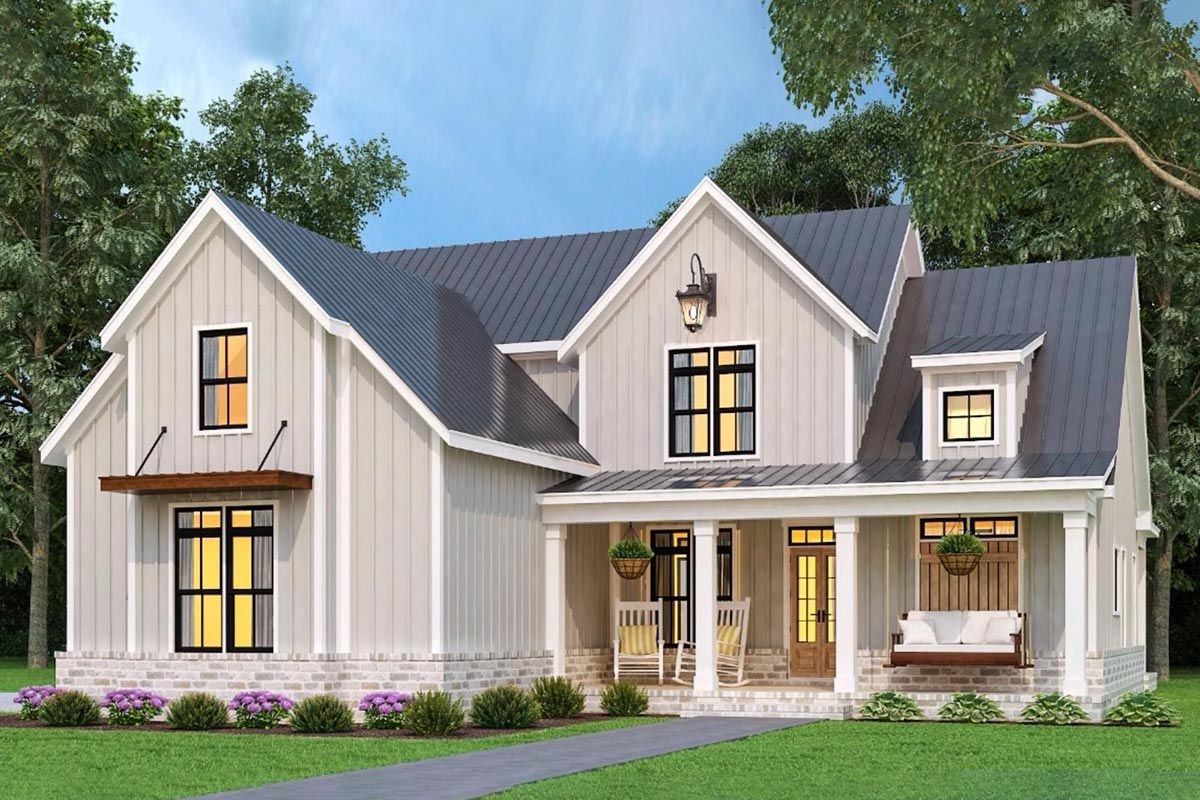 Plan 12319JL Exquisite TwoStory Home Plan with Rear WrapAround Porch