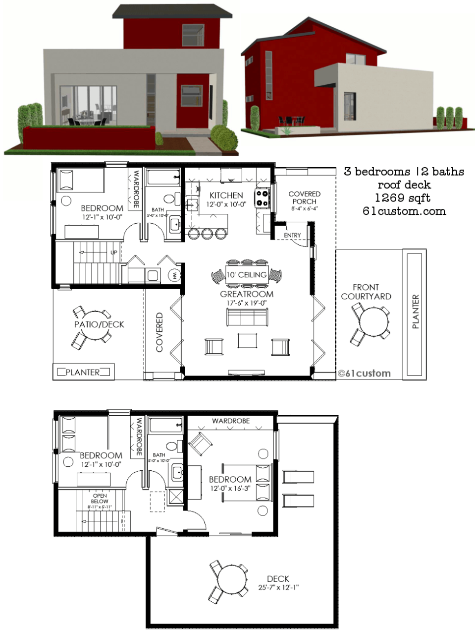 Contemporary Small House Plan 61custom Contemporary & Modern House