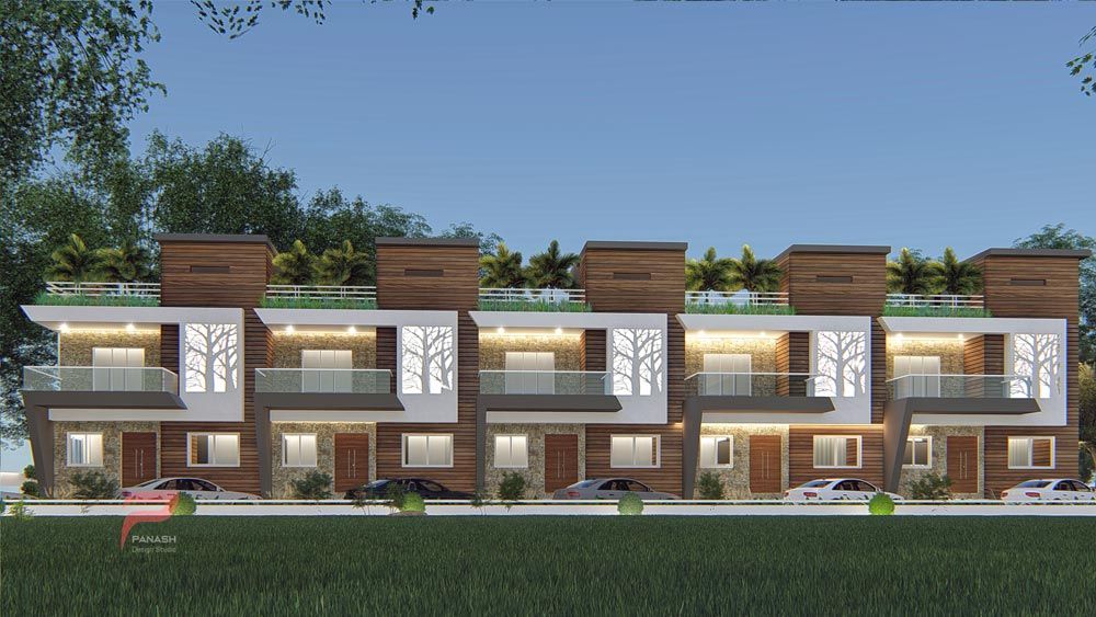 Residential Elevation Panash Design Studio Row house design