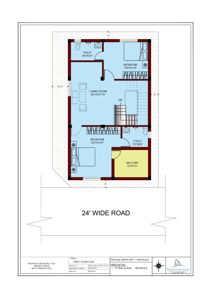1200 Sq. Ft Duplex House Plan Designs