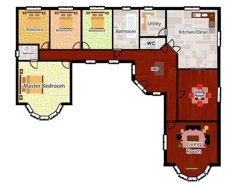 Four Bedroom Bungalow Plan The Blakemere Houseplansdirect