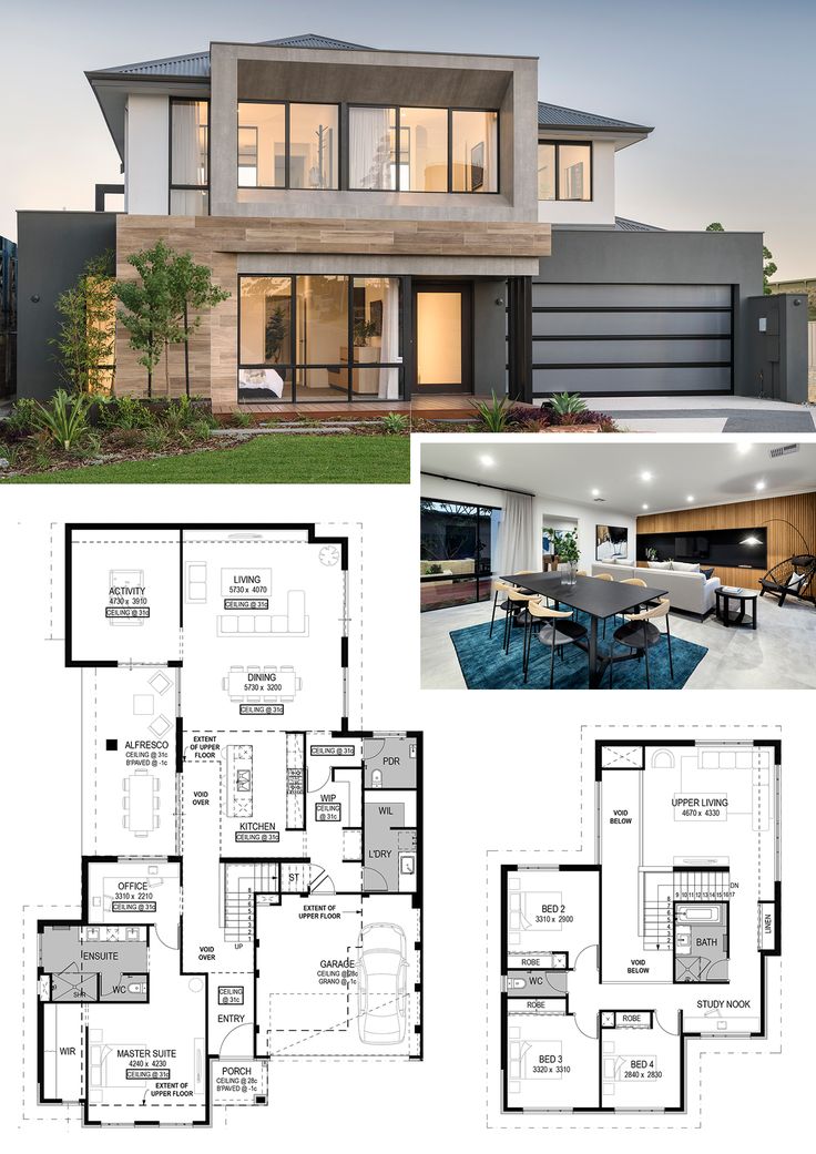 Open Concept Two Story Modern House Floor Plans Shaw Jean