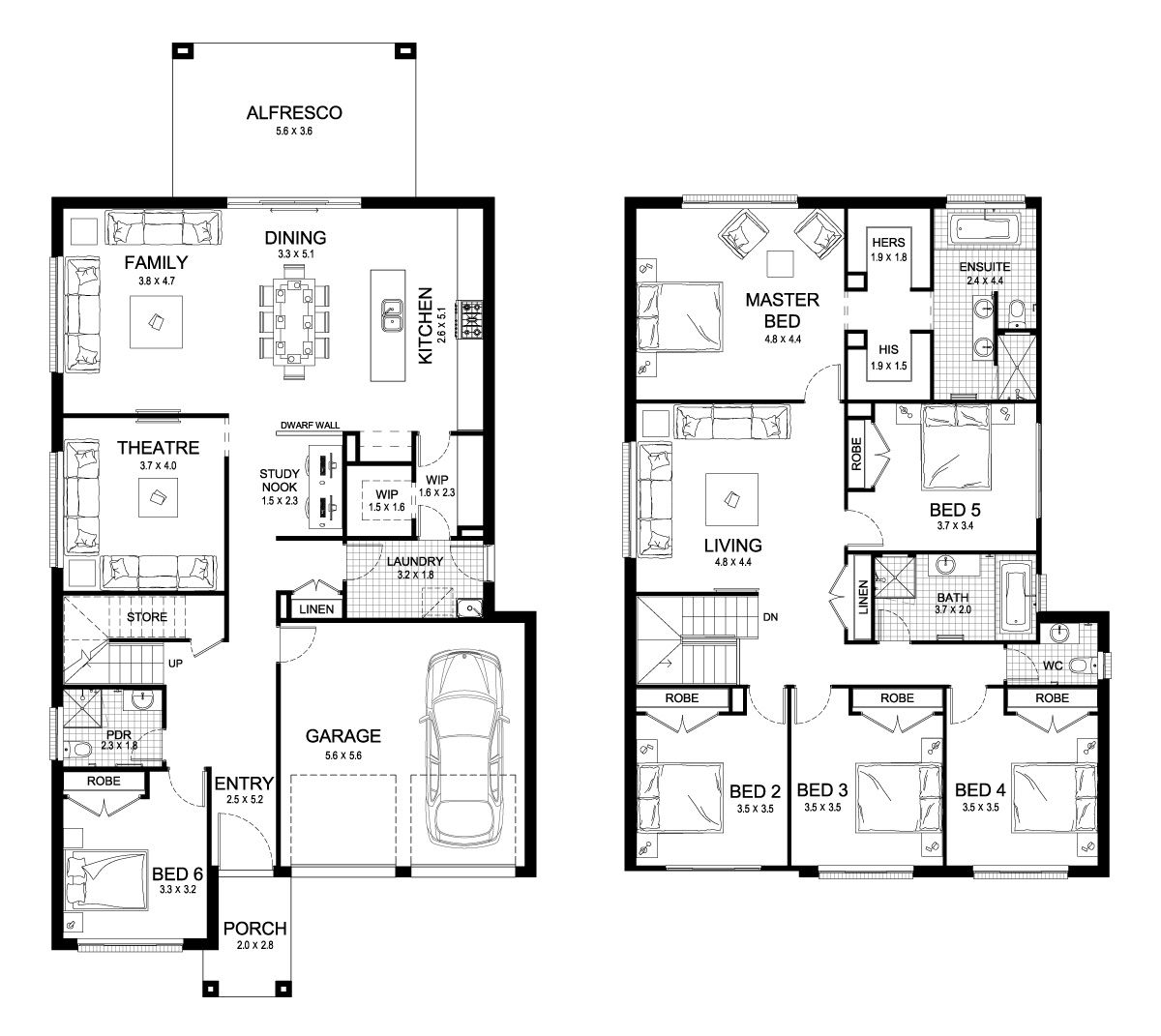 Aria 38 Double Level Floorplan by Kurmond Homes New Home Builders