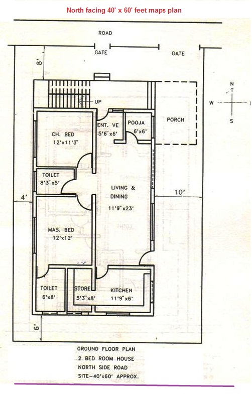 40 X 60 House Plans North Facing House Design Ideas
