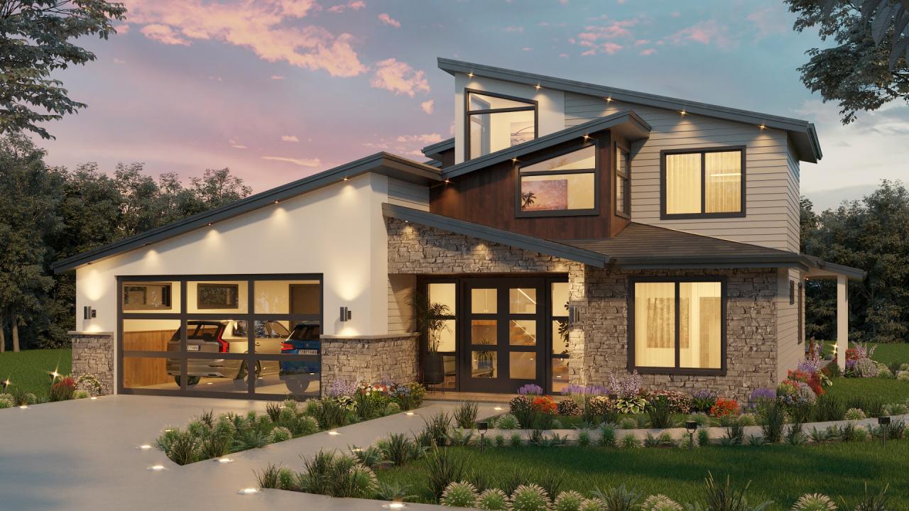 Spectacular House Plan Modern TwoStory Home Design with Garage