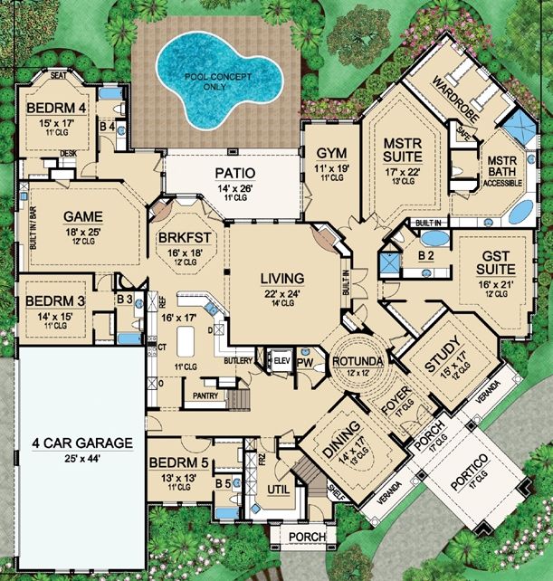 Large One Story House Plans One Story Luxury House Plans, single
