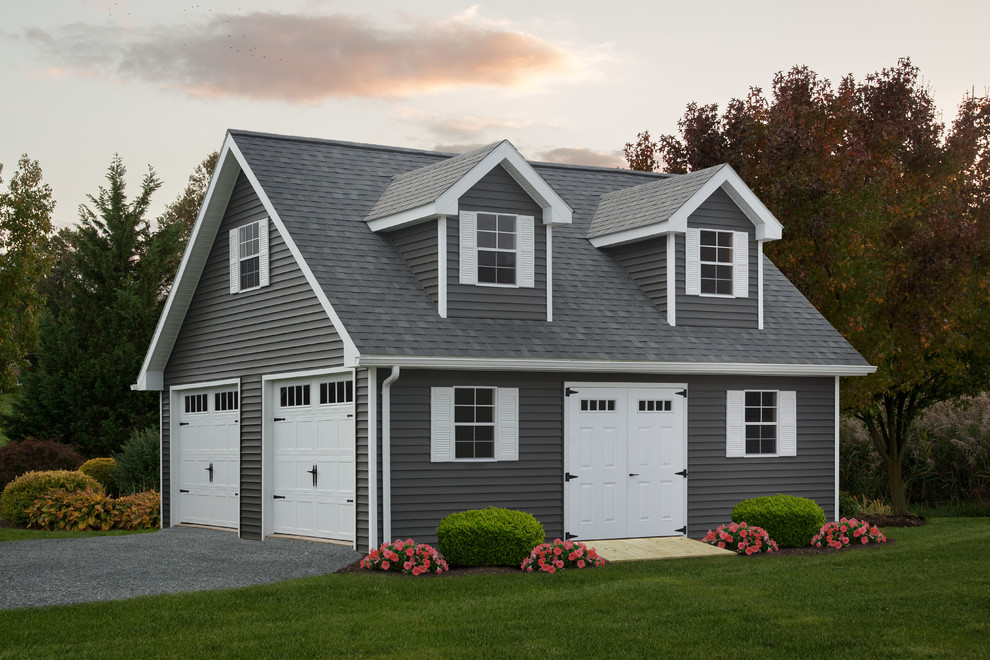24x24 Detached Two Story Garage with Dormers Traditional Garage