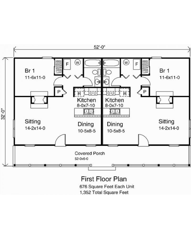 Cabin Duplex Plans MultiPlex Plan RDS9740 Duplex