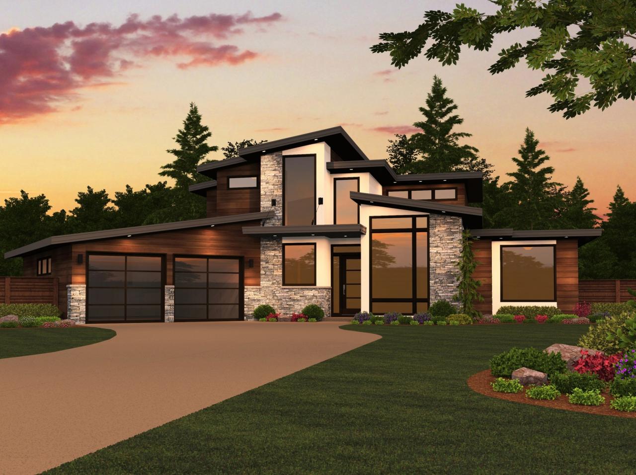 Dallas House Plan 2 Story Modern House Design Plans with Garage