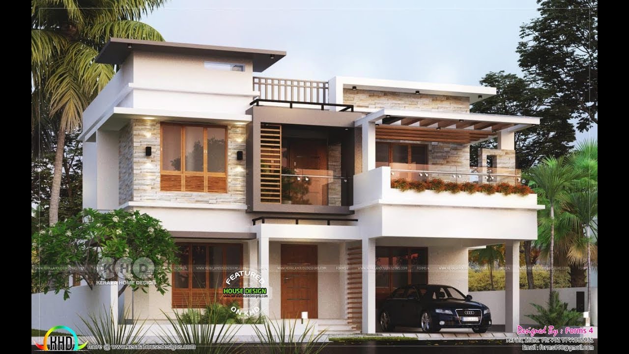 45 Amazingly Beautiful Two Storey Flat Roof Home Designs YouTube