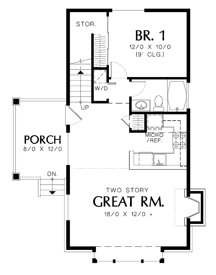 Amazing Concept One Bedroom With Loft Plans, House Plan 1 Bedroom