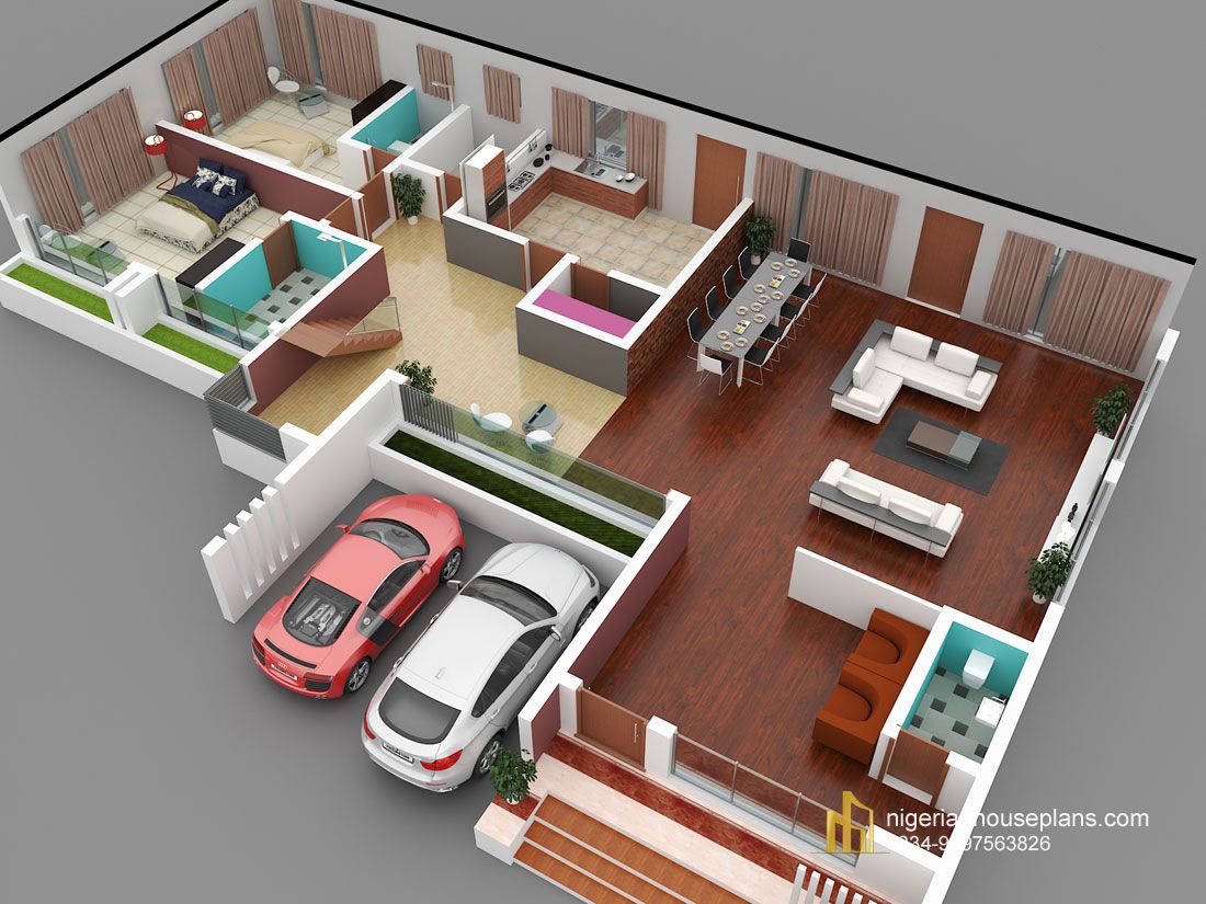 4 bedroom semi detached duplex (CS4801) NigerianHousePlans