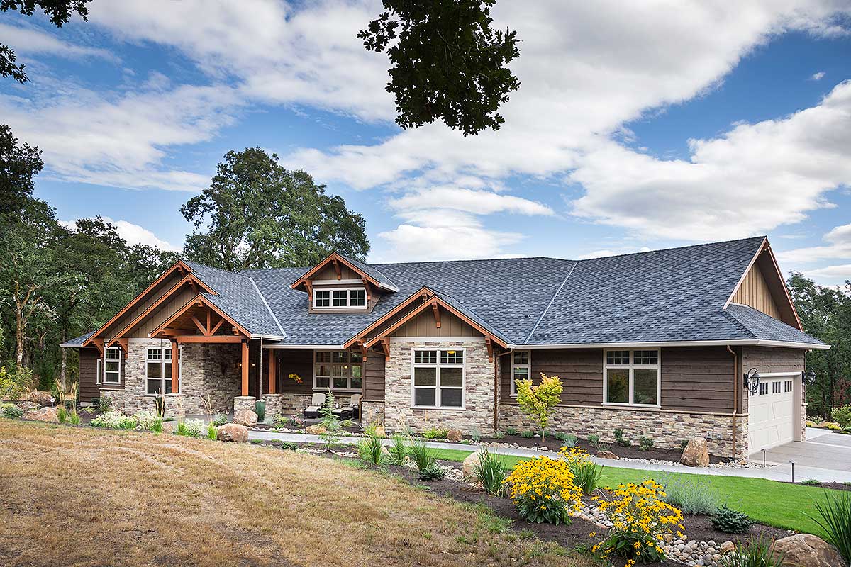 Beautiful Northwest Ranch Home Plan 69582AM Architectural Designs