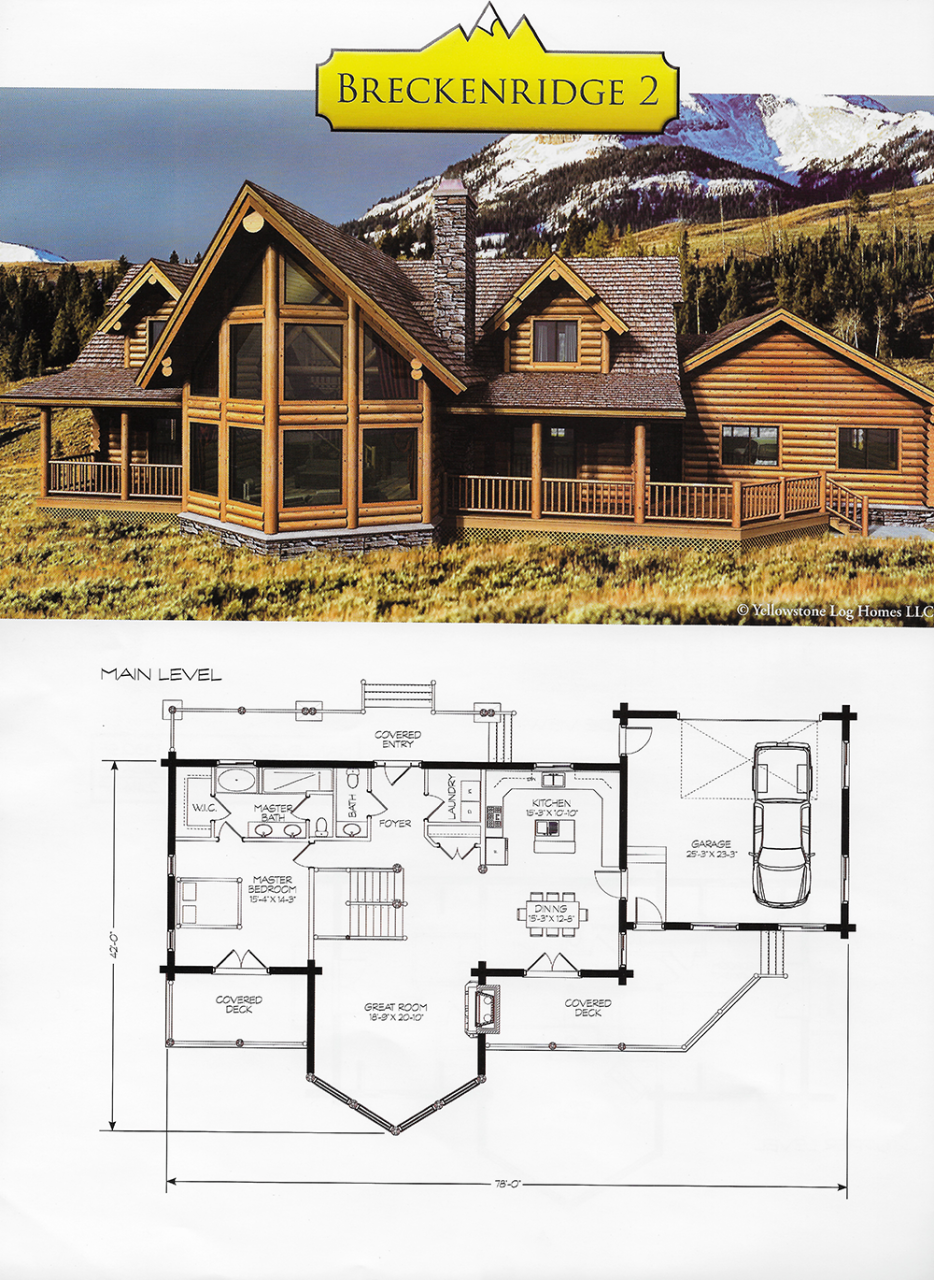 BRECKENRIDGE 2 Log homes, Floor plans, Cabin plans