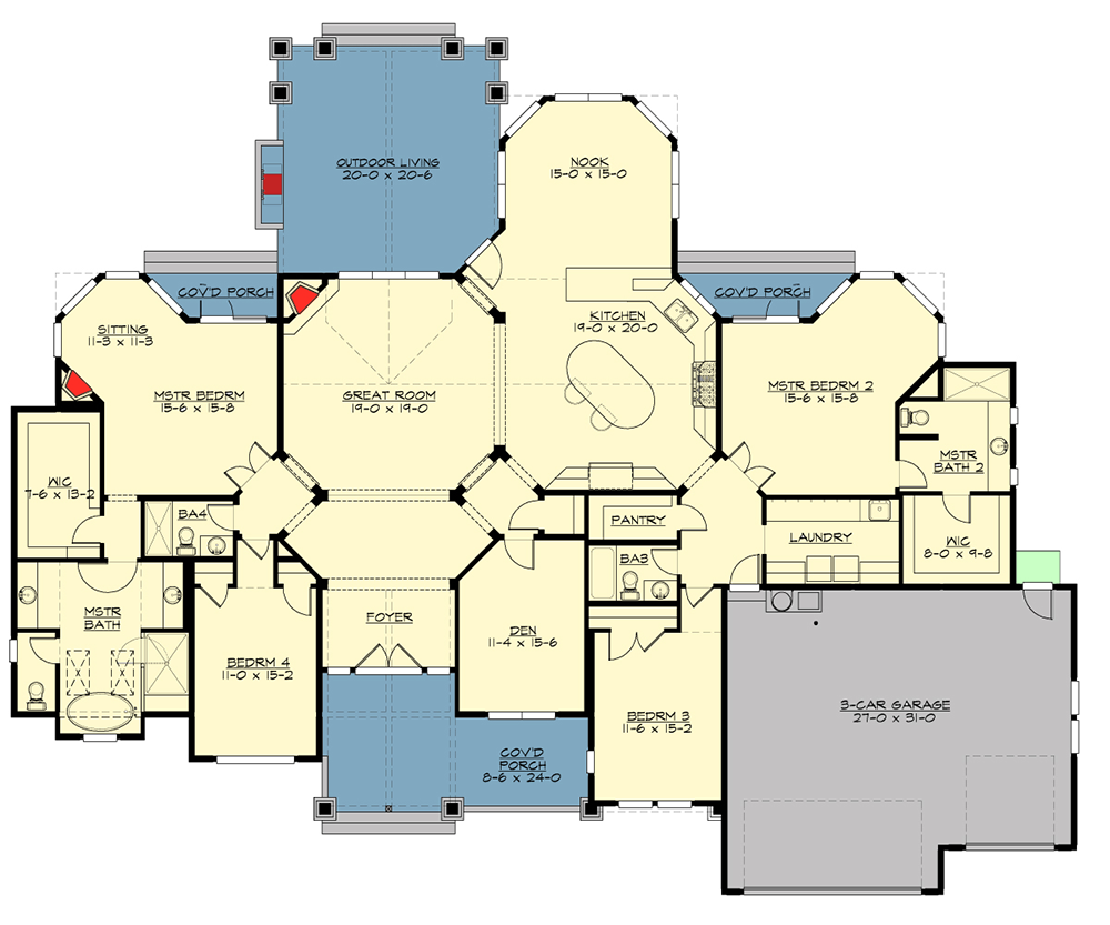 Plan 23648JD Mountain Craftsman with 2 Master Suites Bedroom house