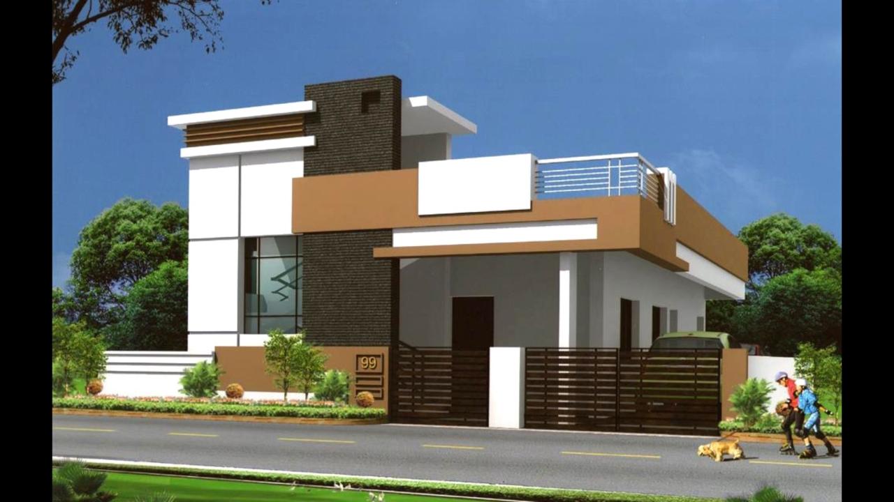 Single Floor Indian House Front Elevation Designs Photos 2020 Hampel