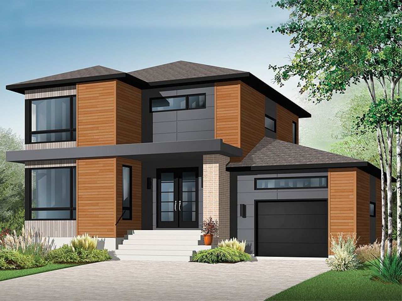 Nice 2 Story House Modern 2 Story Contemporary House Plans