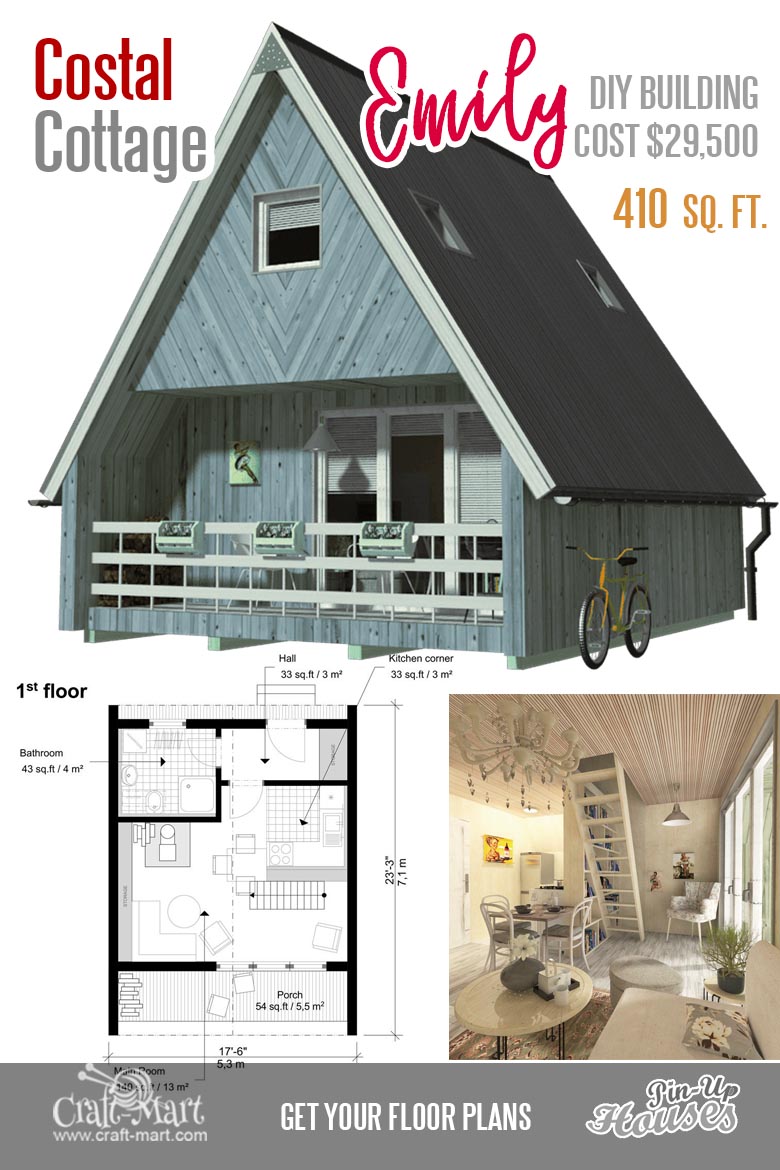 Cute Small Cabin Plans (AFrame Tiny House Plans, Cottages, Containers