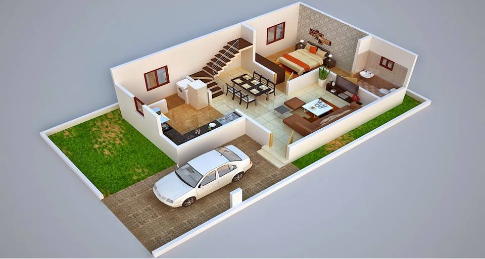 3D Duplex House Floor Plans, That Will Feed Your Mind Decor Units