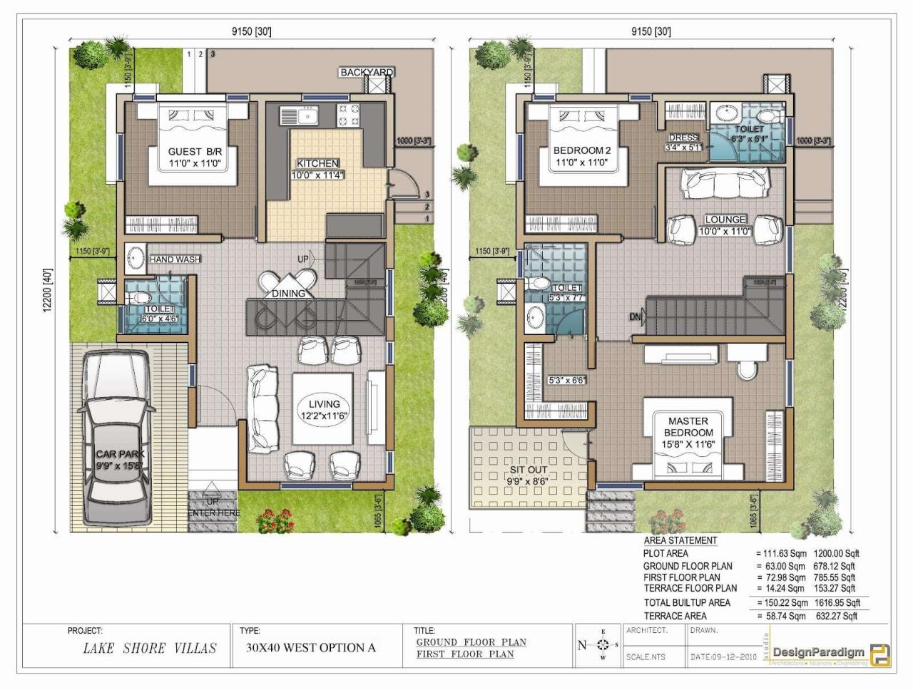 Neoteric 12 Duplex House Plans For 30x50 Site East Facing 40 X 60 West